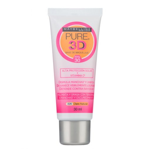 Base Maybelline Pure Make Up 3D 220 - Claro Natural