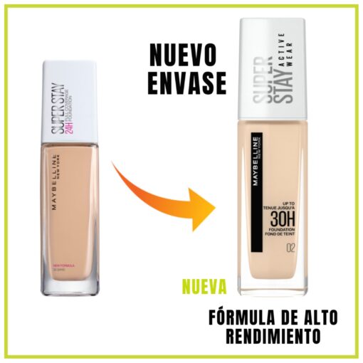 Base Liquida Maybelline Super Stay 24 hs Full Coverage Sun Beige - Imagen 2