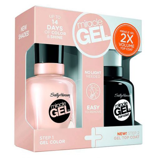Esmalte Sally Hansen Miracle Gel 201 - Birthday Suit + Top Coat
