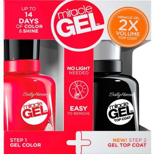 Esmalte Sally Hansen Miracle Gel 501 - Red Eye + Top Coat
