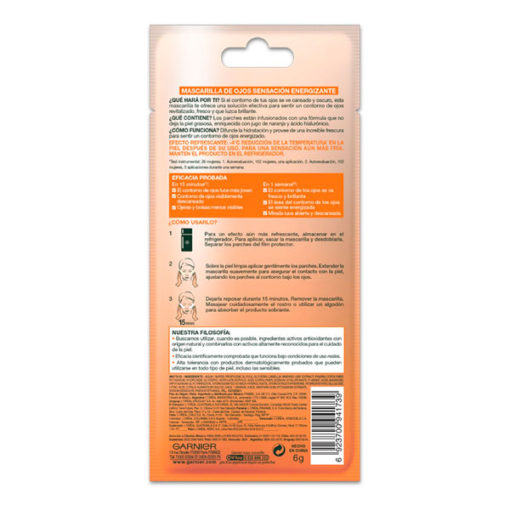 Mascarilla para ojos Garnier Skin Active Hidra Bomb Jugo de Naranja - Imagen 2
