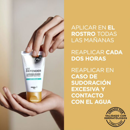 Protector Solar L'Oréal Paris UV Defender FPS50+ Anti-Brillo - Imagen 4