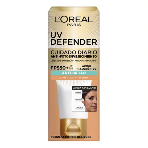 Protector Solar L'Oréal Paris UV Defender FPS50+ Anti-Brillo Medium - Imagen 2