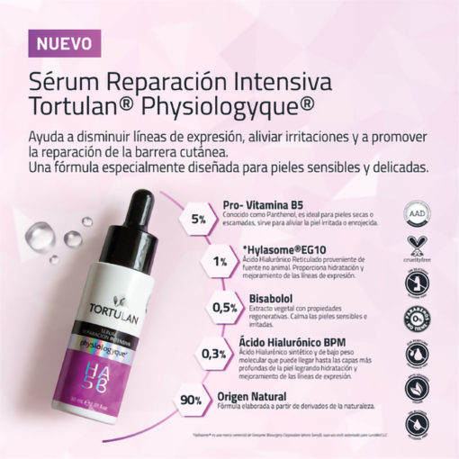 Serum Facial Tortulan Physiologyque Reparación intensiva - Imagen 3
