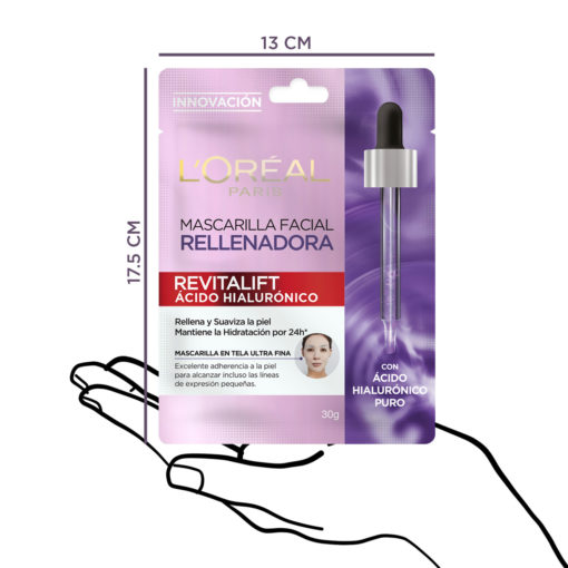 Mascarilla en tela L'Oreal París Revitalif Ácido Hialurónico - Imagen 3