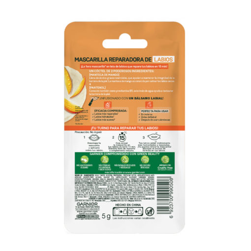 Mascarilla para labios reparadora Garnier Skin Active Mango - Imagen 2