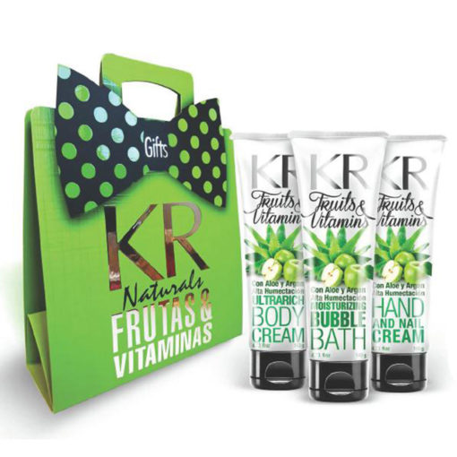Pack Trío Espuma de Baño + Crema Corporal + Crema para Manos Karina Rabolini Fruits & Vitamins Alta Humectación