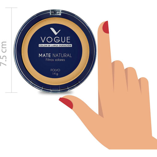 Polvo compacto Vogue Mate Natural Trigueña - Imagen 4