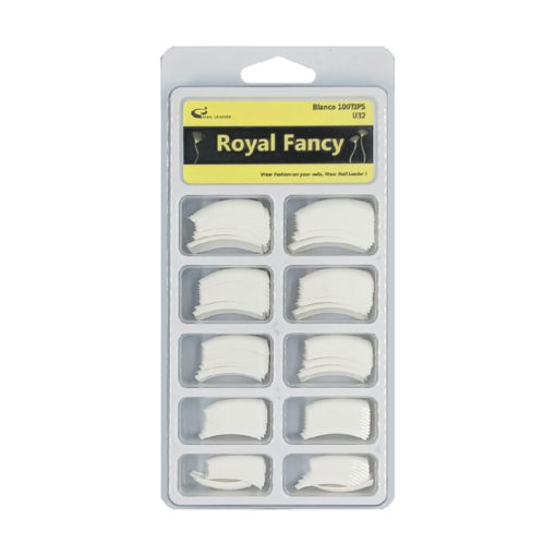 Uñas Postizas Tips Royal Fancy Medianas Blanco