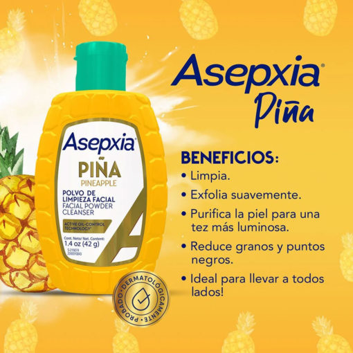 Polvo de Limpieza Facial Asepxia  Piña - Imagen 3