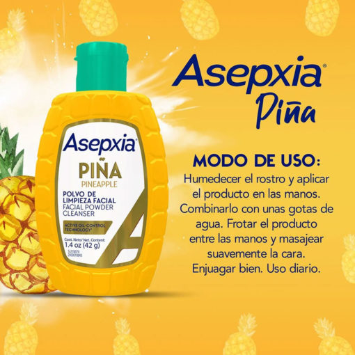 Polvo de Limpieza Facial Asepxia  Piña - Imagen 4