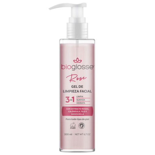 Gel de Limpieza Facial Bioglosse 3 en 1 Rose