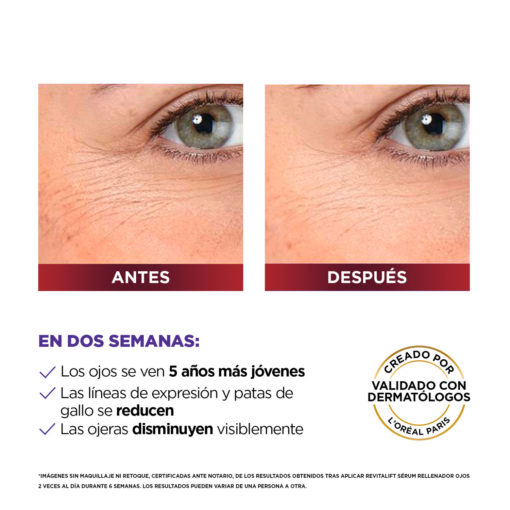 Serum Rellenador de ojos Loreal Revitalif Acido Hialuronico - Imagen 6