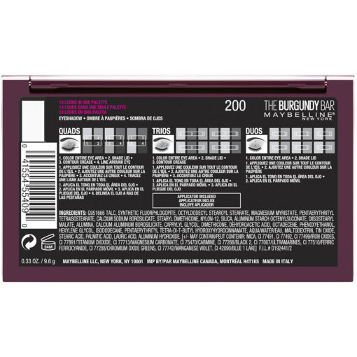 Paleta de Sombras Maybelline  The Burgundy Bar - Imagen 3
