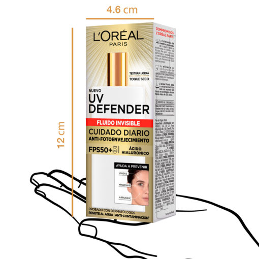 Protector Solar Facial L'Oreal París UV Defender FPS 50+ - Imagen 4